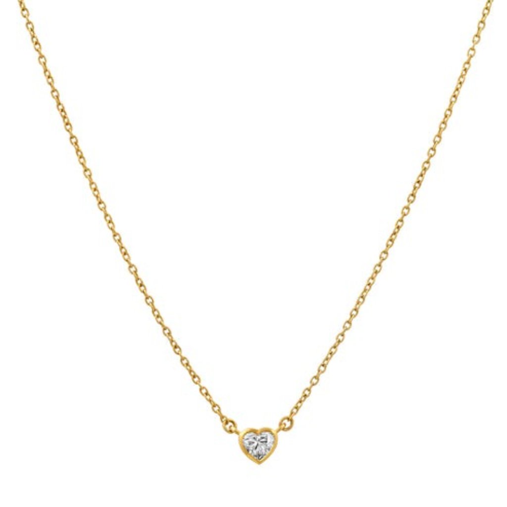 Heart Diamond 14k Or 18k Upon Request Yellow Gold Pendant Necklace 2017$